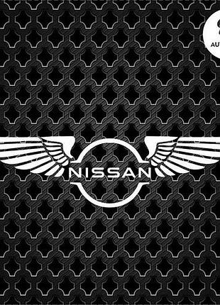 Наклейка на авто oracal логотип nissan с крыльями 20х6 см