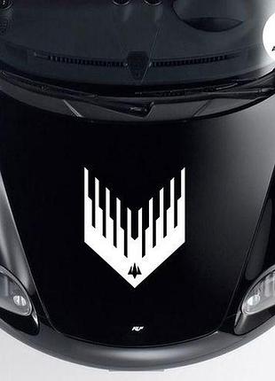 Наклейка на авто oracal батальйон безпілотних систем “voron” 100 омбр 50х42 см, білий