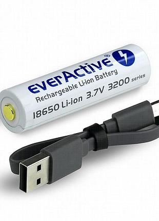 Everactive 18650 защищённая литий-ионная батарея 3200 ма·ч 7 а с microusb кабелем для зарядки