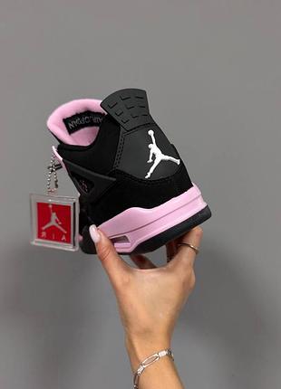 Кросівки nike air jordan 4 « pink thunder »🖤🩷 5