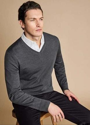 Мужской шерстяной свитер charles tyrwhitt, размер м-л