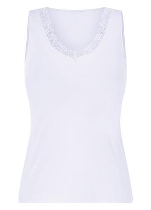 Майка бельевая с кружевной вставкой для женщины esmara lycra® 464570 s белый