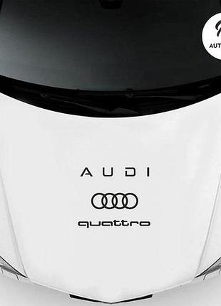 Наклейка на авто oracal логотип audi ауди 40х34 см, черный