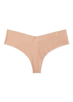 Безшовні трусики стрінги no-show thong panty, бежеві оригінал victoria's secret
