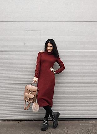 Сукня жіноча candy’s dress, бордова, приталена, міді, з відкритими плечима, розмір xxs/xs
