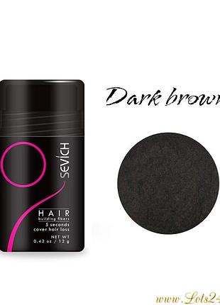 Пудра загуститель волос sevich 10 цветов для объема камуфляж лысины как toppik fully caboki dark brown