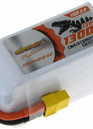 Dinogy platinum g2.0 li-pol акумулятор 1300 ма·год 22,2 в 130c xt60 з графеном для польотів на дрон-рейсингах
