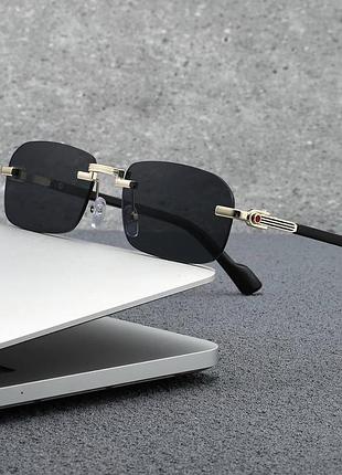 Сонцезахисні окуляри в стилі gucci black безоправні uv400 унісекс класичні нові