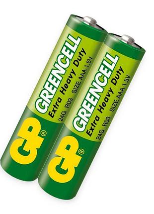 Батарейка aaa сольова 1.5v мініпальчик gp greencell 2шт плівка
