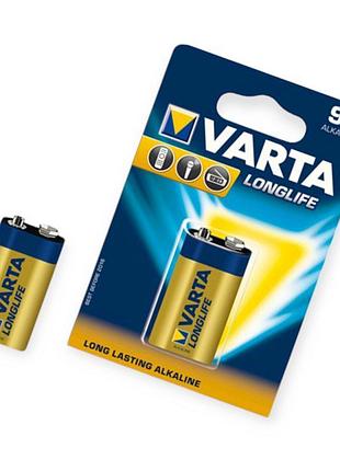 Батарейка "крона" щелочная 9.0v прямоугольная varta longlife extra alkaline блистер