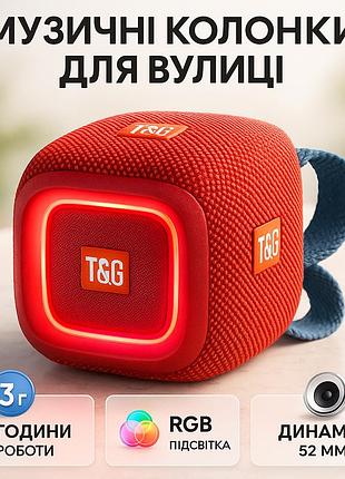 Акустические колонки с led подсветкой tg339, маленькая колонка с подсветкой блютуз колонка ремешком lj-52