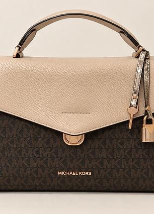 Michael kors bristol medium top-handle logo satchel