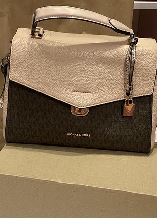 Michael kors bristol medium top-handle logo satchel 2