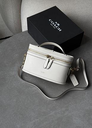 Сумка coach trail bag white/gold
