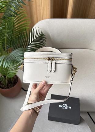 Сумка coach trail bag white/gold 3