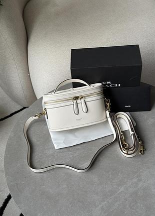 Сумка coach trail bag white/gold 2