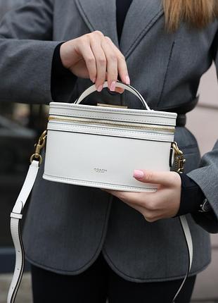 Сумка coach trail bag white/gold 9