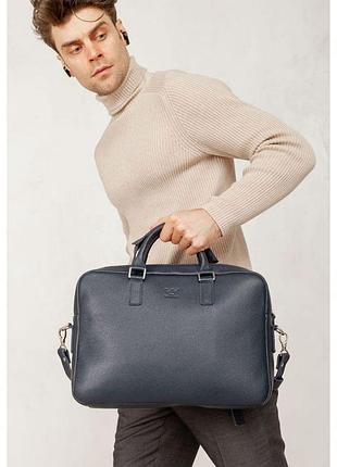 Шкіряна ділова сумка briefcase 2.0 синій флотар 4172228