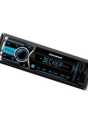 Магнитола decker fm, usb, aux, mp3, android, сьемн пан., bluetooth, мультиколор подсв, процессор mdr-111 bt