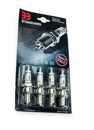 Свічка запалювання 33 standard а-17 дврм 2108-2110 інжектор (8 кл) (зазор 1.0) (к-кт 4 шт)