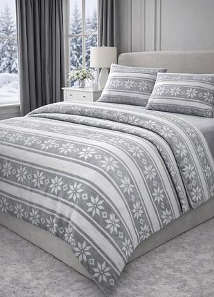 Постельное белье фланелевое байковое cotton collection евро размер
