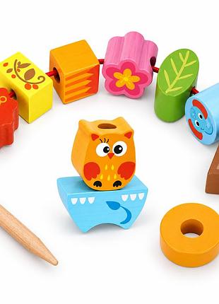 Дерев’яна розвивальна іграшка-балансир tooky toy balance stacker animals ty278a, 13 деталей, від 2 років