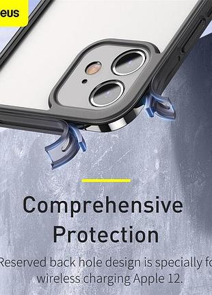 Чехол baseus camera lens protector frame case для iphone 12 (frapiph61n-02) 4757919 7