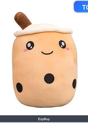 Декоративная подушка-игрушка bubble tea с наполнителем pp cotton и мягким плюшем, дизайн напитка с жемчугом