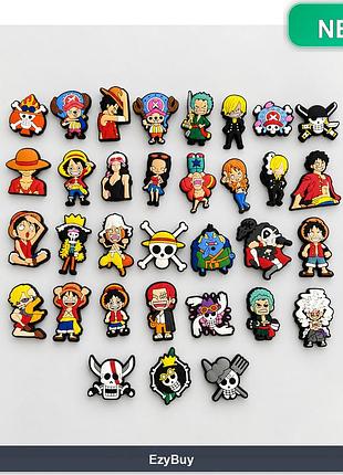 Украшения для обуви one piece, набор из 33 элементов для украшения сабо crocs и клогов, для взрослых и детей