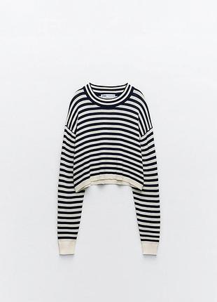 Топ светр сведр смужки zara, полосатий джемпер zara на м-л вільного крою