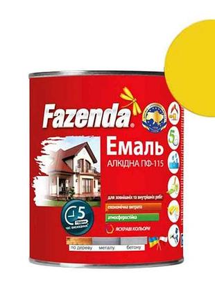 Емаль алкідна пф-115 жовтий 2,8кг тм fazenda