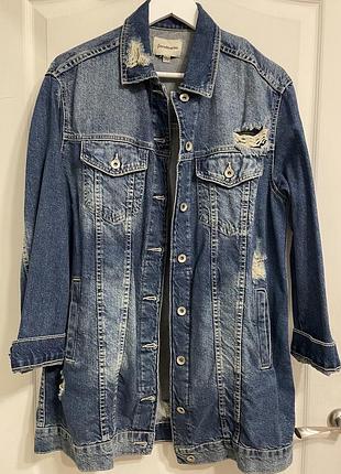 Подовжена джинсова куртка stradivarius oversize