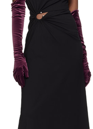 Mugler burgundy velour gloves