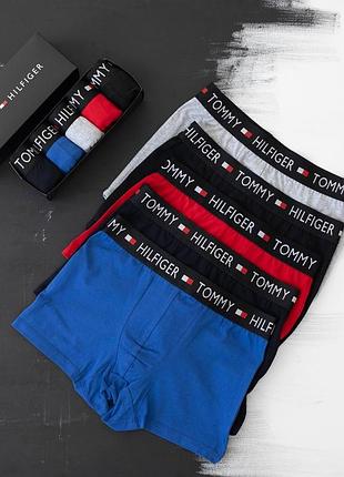 Мужской набор трусов tommy hilfiger 5 шт разноцветные комплект томми хелфигер боксеры m (b)