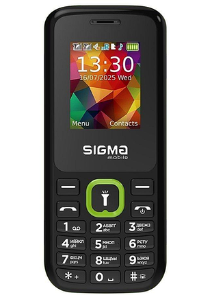 Мобільний телефон sigma mobile x-style 171 mini black/green зелений