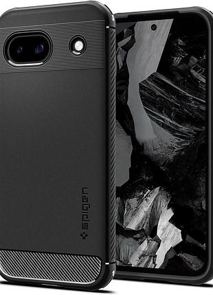 Чехол spigen для pixel 8a - rugged armor, matte black (acs07259) 4865701