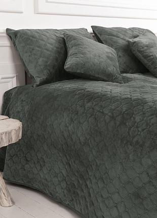Покривало євро теп velour ромб круглий 4-00517-22393 220х240 см сіре 4517567