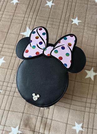 Сумка косметичка spectrum disney minnie mouse стильна кругла сумка косметичка кейс з вушками та з дзеркальцем в середині