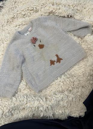 Пухнастий дитячий светр бренду zara 18/24 m