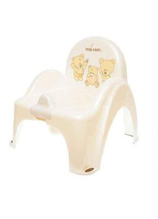 Горшок детский кресло белый мишка (ms-012-118, white perla) тм tega