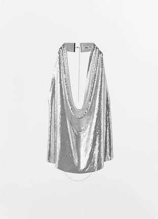 Топ zara у кольорі металік