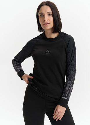 Термобелье женское norwin ocean wave черная зимняя микродайвинг на флисе норвин оригинальный комплект кофта и штаны l