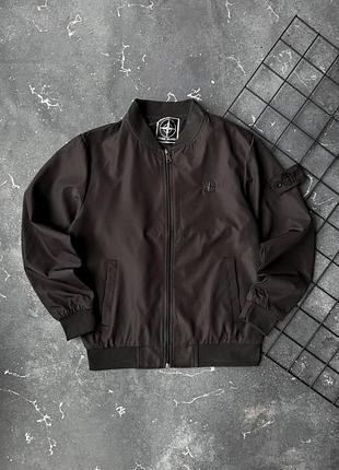 Чоловіча куртка бомбер stone island black