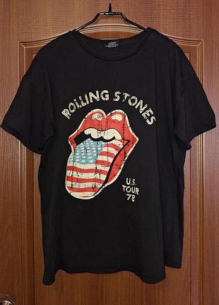 Черная футболка rolling stones с принтом