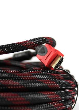Кабель посилений 5м перехідник адаптер hdmi-hdmi тато-тато аудіо відео шнур в обмотці rl-80
