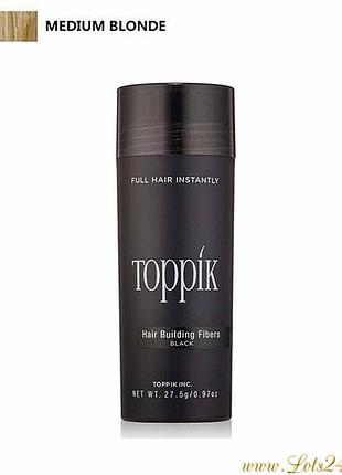 Загуститель для волос toppik hair fibers кератиновая пудра для объема кератиновый камуфляж лысины blonde блонд