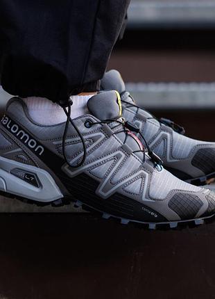 Мужские кроссовки salomon speedcross 3 nd серые на осень надежные трендовые повседневные водоотталкивающий текстиль крепкие соломон