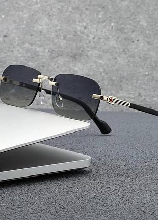Сонцезахисні окуляри в стилі gucci gray безоправні uv400 унісекс класичні нові