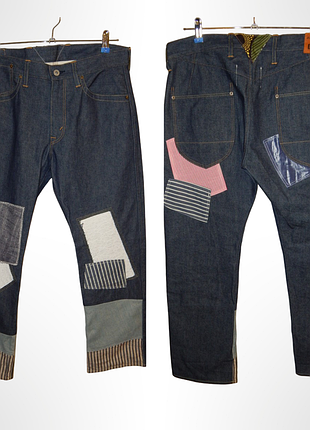 Подіумні жіночі джинси comme des garcons junya watanabe patchwork denim xq-p001. made in japan. size m/46