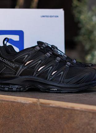 Мужские кроссовки salomon xa pro 3d v9 nd черные на осень из натуральной уличной кожи с амортизацией хорошего качества соломон